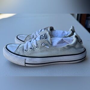 Converse Kids All-Star Low-Top Canvas Sneakers in Light Gray and White, Size 5.5
